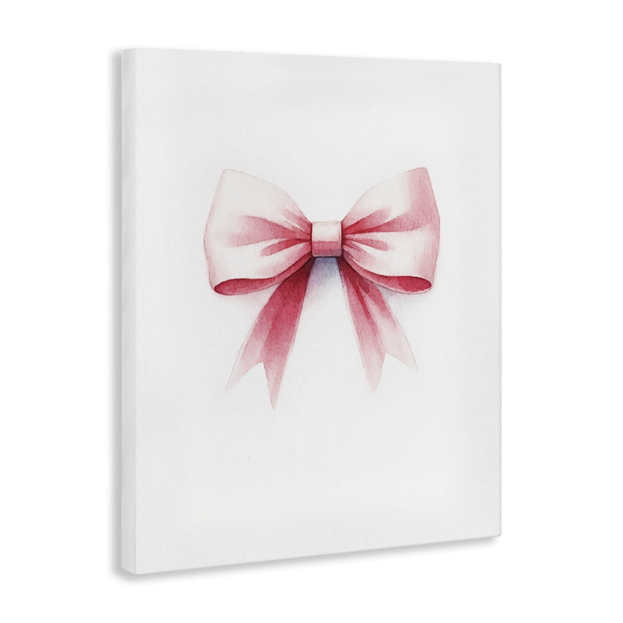 Stupell Industries Soft Fading Pink Bow Fashion Painting Wrapped Canvas Art Print Wall Art, 24 x 30