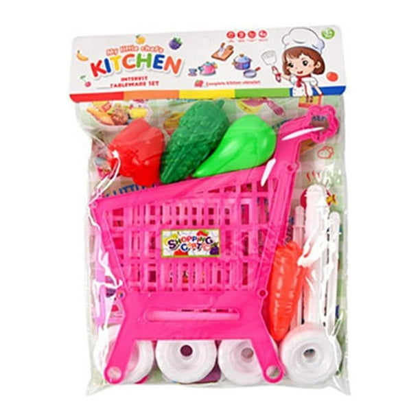 Carrito De La Compra Frutas Y Verduras Jugar A Simular Niños Juguete Educativo