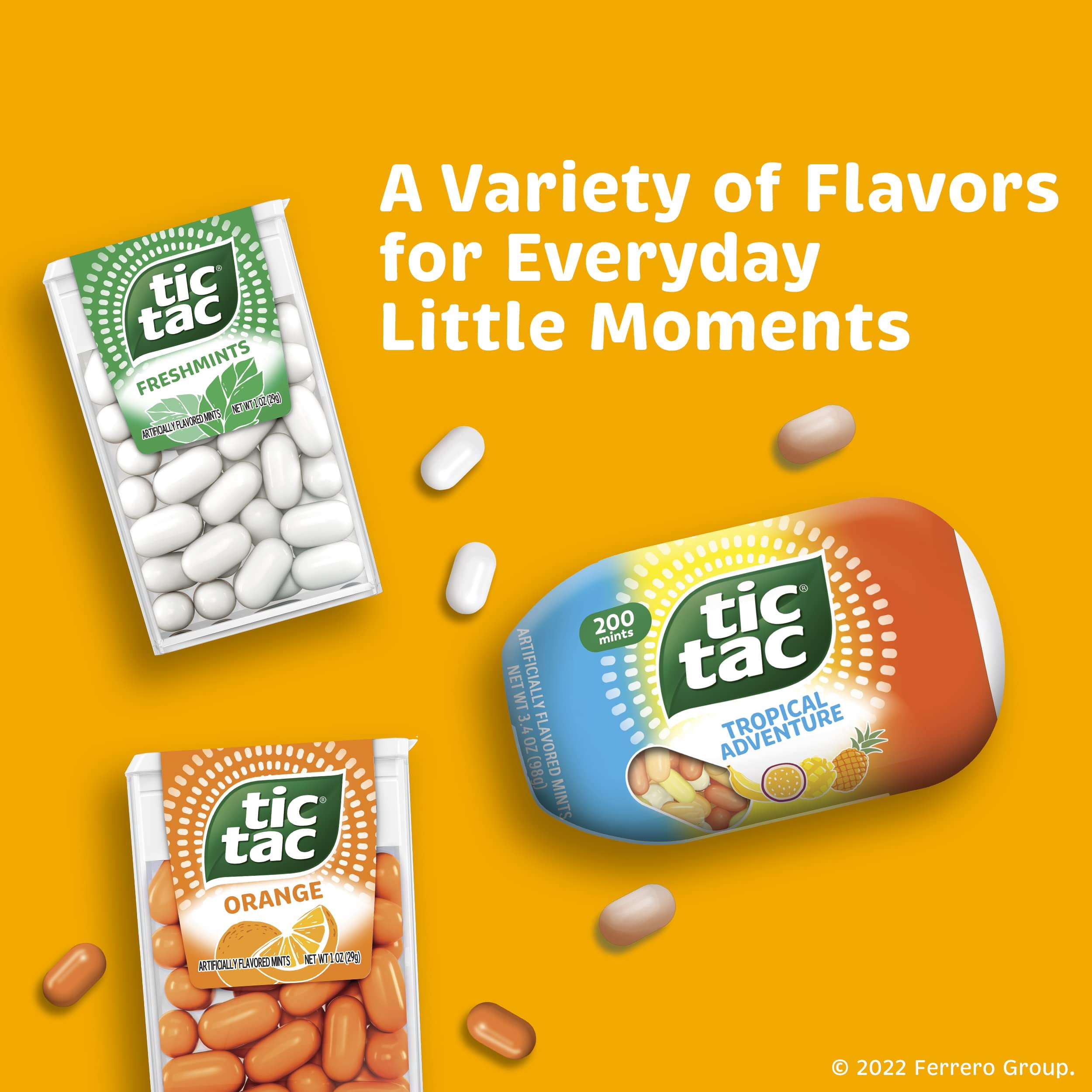 Tic Tac Fresh Breath Mints, Fruit Adventure, Bulk Hard Candy Mints, 3.4 oz Bottle Packs, 8 Count, Perfect Easter Basket Stuffers for Boys and Girls