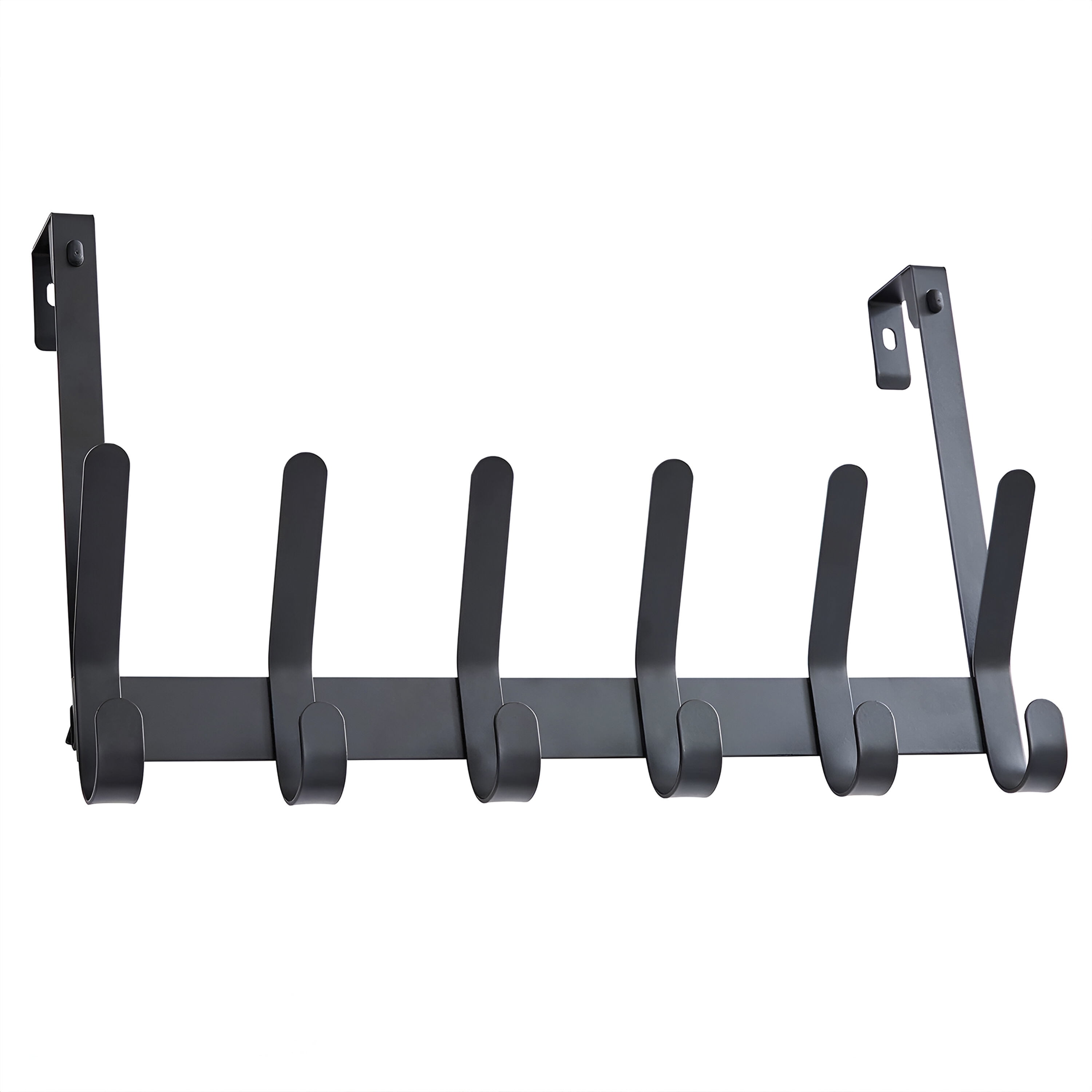Better Homes & Gardens SnugFit Over-the-Door Hook Rack with 6 Double Hooks, Matte Black