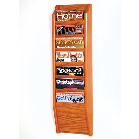 Wooden Mallet MR36-7BL Cascade 7 Pocket Magazine Rack - Black, Light Oak & Medium Oak