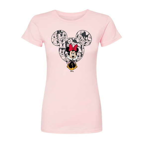 Disney - Minnie Ear Pattern - Juniors Fitted Short Sleeve Graphic T-Shirt