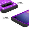 thumbnail image 4 of SOATUTO For Samsung S10 Case Heavy Duty Full-Body Defender Protective Bling Glitter Sparkle Hard Armor Hybrid Silicone Rubber Bumper Shockproof Case for Samsung Galaxy S10 6.1inch - Purple+Black, 4 of 6