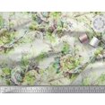 thumbnail image 3 of Soimoi Poly Georgette Fabric Leaves & Rose Flower Print Sewing Fabric Yard 42 Inch Wide, 3 of 3