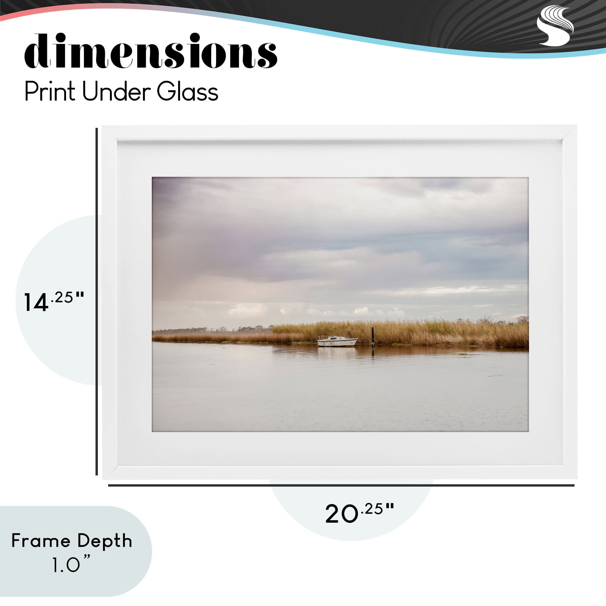 Stupell Industries Magical Mooring Landscape White Framed Print Under Glass, design by Christy Berry