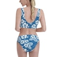thumbnail image 3 of Picia Leaves And Flowers Women's High Waisted Bikini Scoop Neck Swimsuit Two Pieces Bathing Suit-XX-Large, 3 of 8