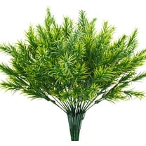 Fake Plants Outdoor, 6PCS Artificial Greenery Bush, 13.7’’ Faux Plastic Shrubs for Home Garden Kitchen Office Outside Planters Window Porch Outdoor Pot Filler Spring Summer Decorations