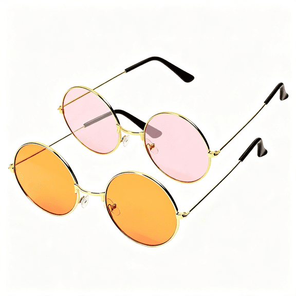 HBMYN Round Hippie Sunglasses 60S 70S Style Retro Colored Circle Costume Glasses for Women Men Halloween Party Favor Hippie Accessories for Women