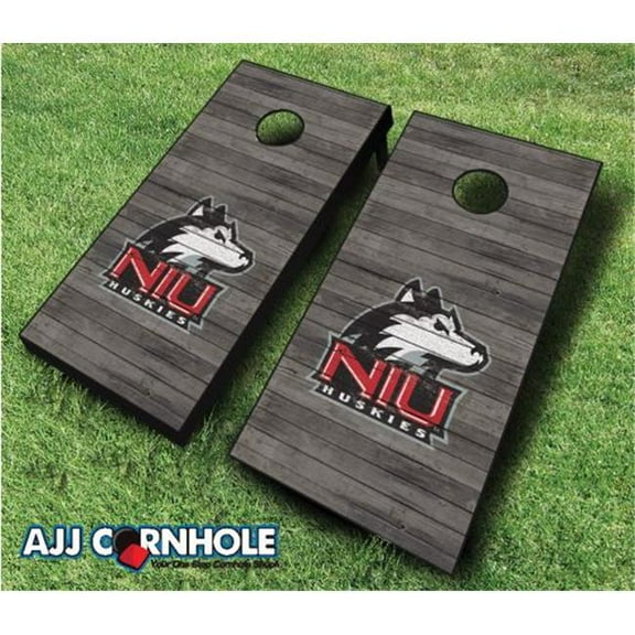 AJJCornhole 110-NorthernIllinoisDistressed Northern Illinois Huskies Distressed Theme Cornhole Set with Bags - 8 x 24 x 48 in.
