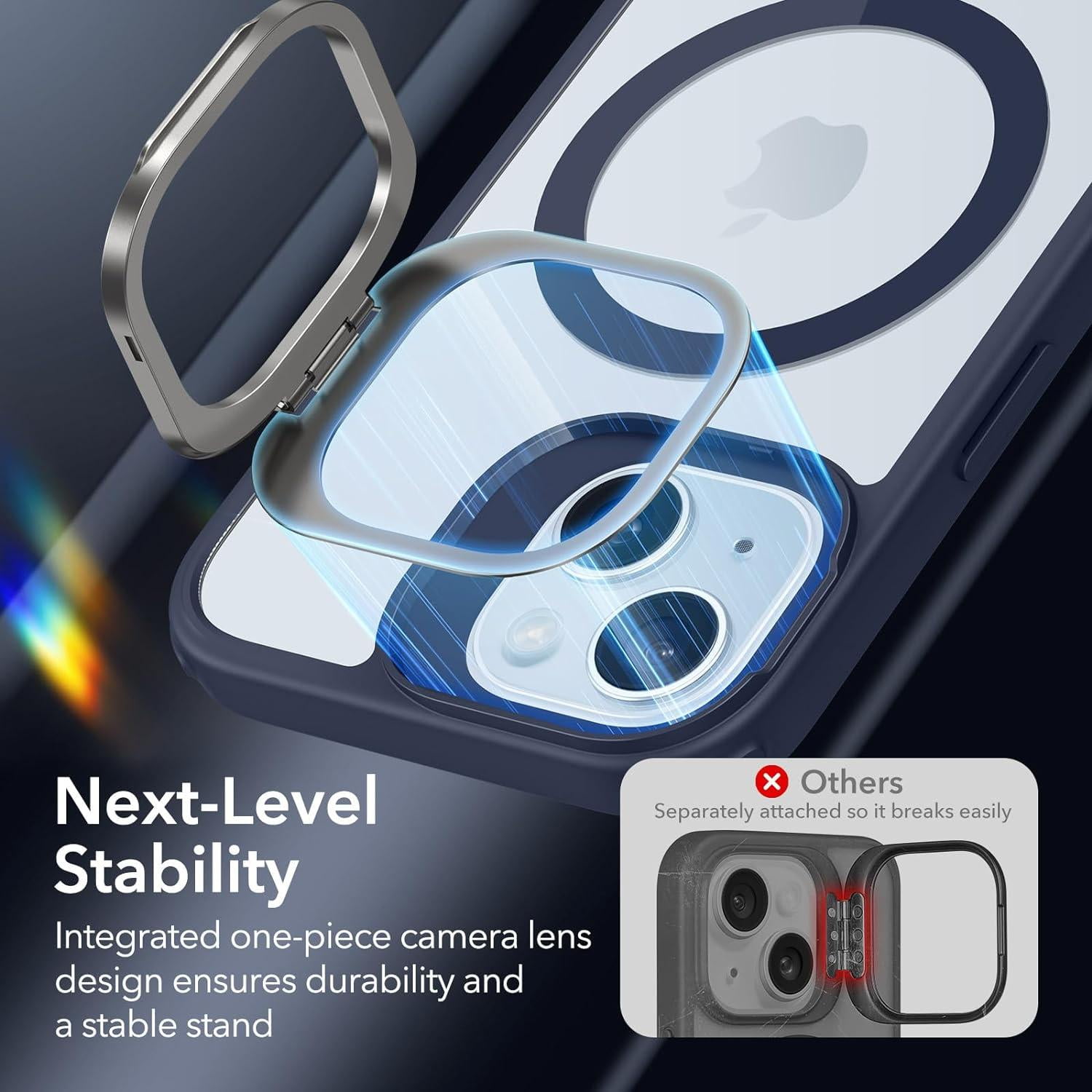 ESR Military Grade Protection Bumper Cell Phone Case for Apple iPhone 15, Blue