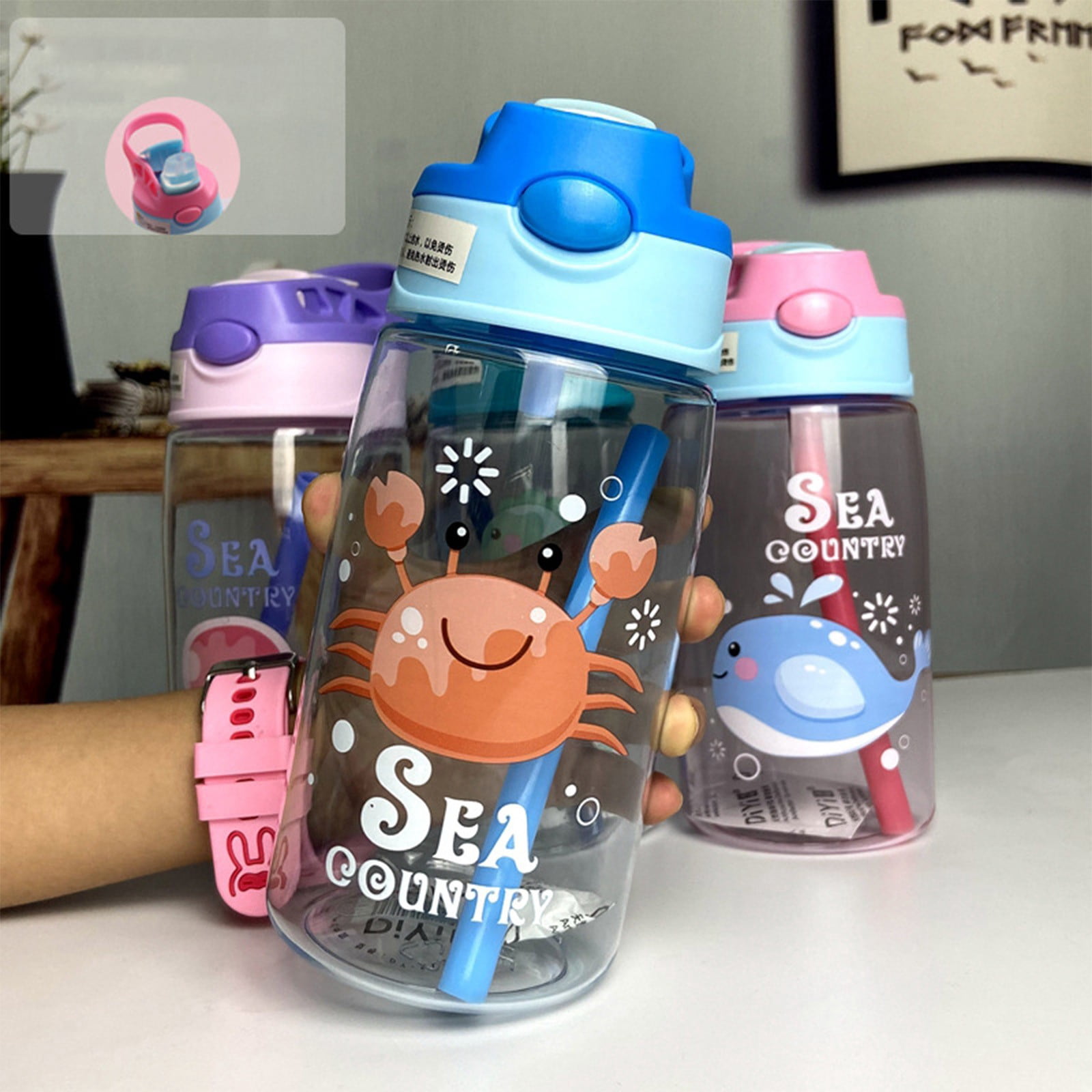 Yannianjz Leakproof Sippy Cup with Soft Silicone Straw, Portable Water Bottle for Little One Daily Use, Spill ProofKidsCup for Travel, Kindergarten, Outdoor, Car Rides, Daycare, Picnics