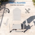 thumbnail image 4 of CHYVARY 3-Position Adjustable Foldable Adirondack Chairs Set of 4, Heavy Duty HDPE Patio Furniture with Cup Holder, All-Weather Deck Seating, White, 4 of 9