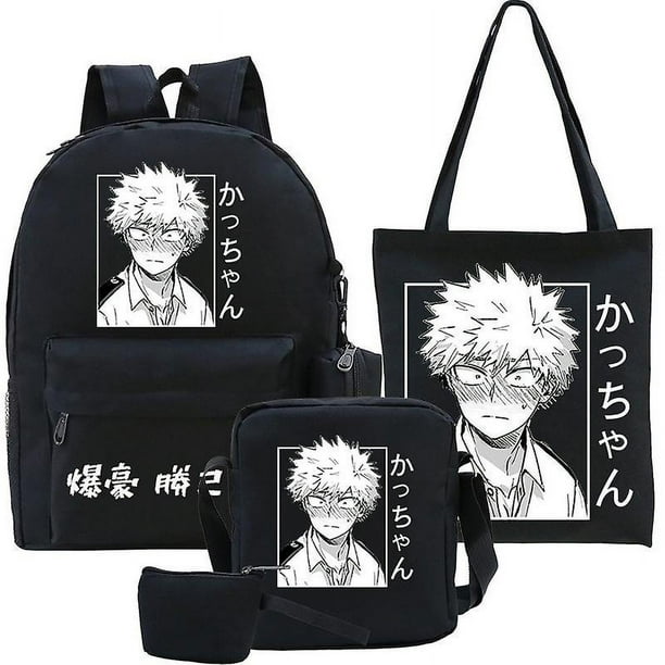 My Hero Academia Anime Cosplay mochila Anime Manga mochila escolar Bakugou Katsuki dibujos animados adolescente Kawaii mochilas escolares 5 unids/set