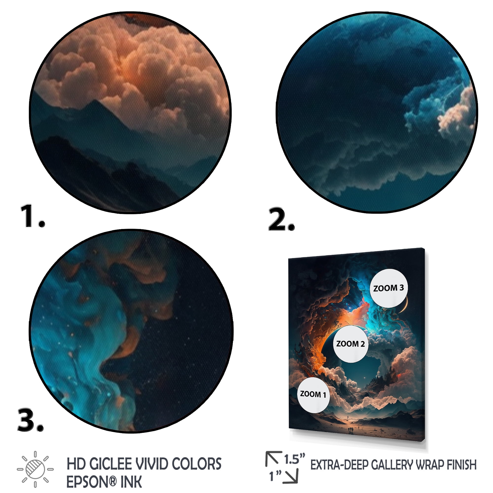 Designart Futuristic Landscape In Space II Canvas Wall Art