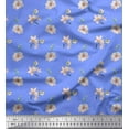 thumbnail image 1 of Soimoi Blue Cotton Cambric Fabric Leaves & Freesia Floral Print Fabric by the Yard 42 Inch Wide, 1 of 3