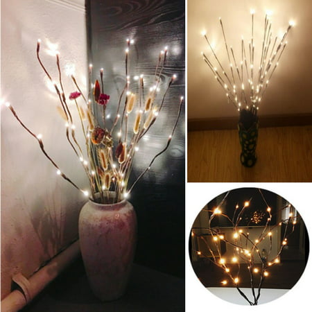 Lightshare 30Inch 5pcs Natural Birch Berry Branch Light, Warm White Light,Battery Powered for Home