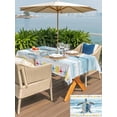 thumbnail image 5 of Outdoor Tablecloth with Umbrella Hole for Patio/Picnic/Party/Camping, Sea Turtle Coastal Waterproof Table Cloth Rectangle Table Cover Washable, Floral Starfish Blue Vintage Wooden (54"x 80"), 5 of 8
