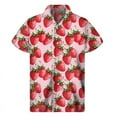 thumbnail image 4 of Camisa con estampado 3D de cerezas, manzanas y fresas para hombre, camisas hawaianas de verano con botones, manga corta, solapas sueltas, blusa hawaiana, 4 of 4