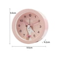 thumbnail image 6 of Kojooin Cartoon Animal Round Alarm Clock with Night Lamp Home Portable Cute Bedside Desk Clock for Kids Ultra-quiet Sweeping Soft Warm-light,Pink, 6 of 8