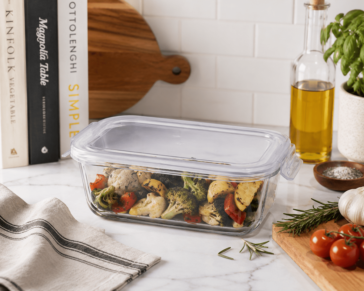 Con-Tact Rectangular Glass with Easy Snap Lid -2.7c