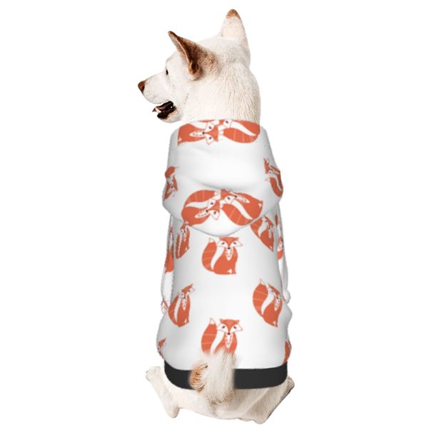 Fotbe Orange Fox Sudadera con Estampado para Perros Pequeños – Suéter con Capucha para Mascotas, Tela Suave de Forro Polar con Bolsillo-X-Small