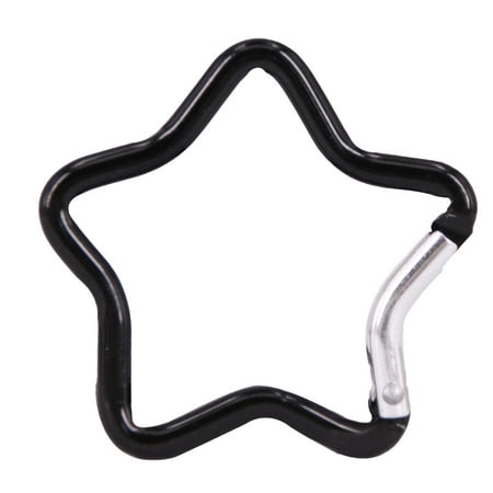 Star Shaped Aluminum Alloy Spring Snap Carabiner Clip Lightweight Decorative Key Hook For Backpack Camping Hiking Travel Daily Storage(Black-5X5X1Cm)