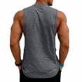 thumbnail image 4 of Mens Activewear Tank Tops Sleeveless Crew Neck Active Tank Shirts Summer Quick Dry Gym Fitness Basketball Training Sports Tank Top Dark Gray S, 4 of 9