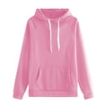 thumbnail image 2 of Women Hooded Sweatshirts Hoodies Pullover Warmy Oversized Hoodie Pockets Hooded Sweatshirt Women's Casual Hoodies Cozy Plush Pullover Oversized Fleece Hoodie Fleece Workout Pink 4XL, 2 of 4