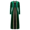 thumbnail image 2 of YONGHS Robe Princesse Médiévale Renaissance pour Filles Enfants Robe Romaine Ancienne Toga Manches Longues Velours Rétro Vert 14, 2 of 5
