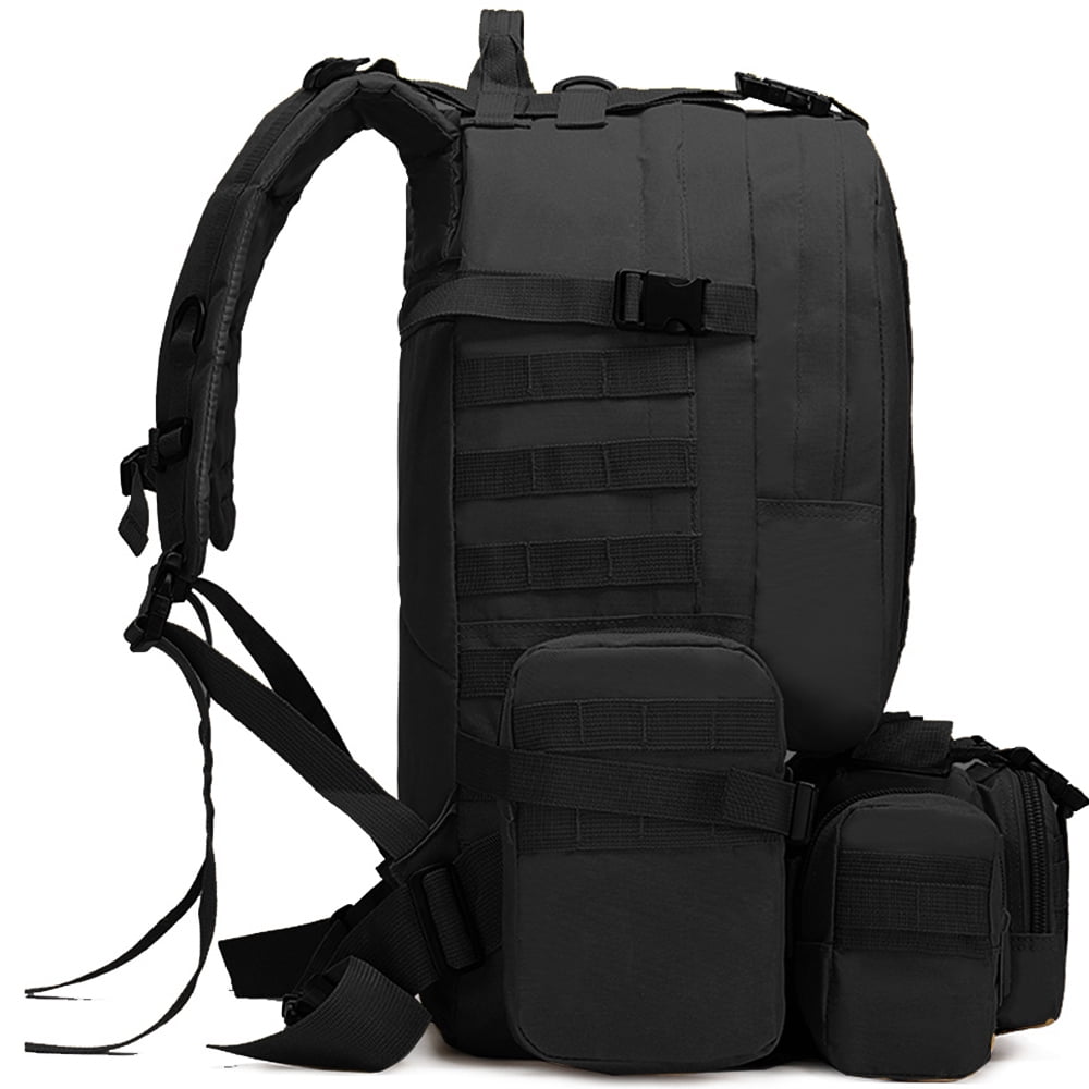 RIBONGZ 50L/ 4 in 1 Outdoor Built-up Camping Backpack Molle Rucksacks for Hiking Hunting Trekking Bag