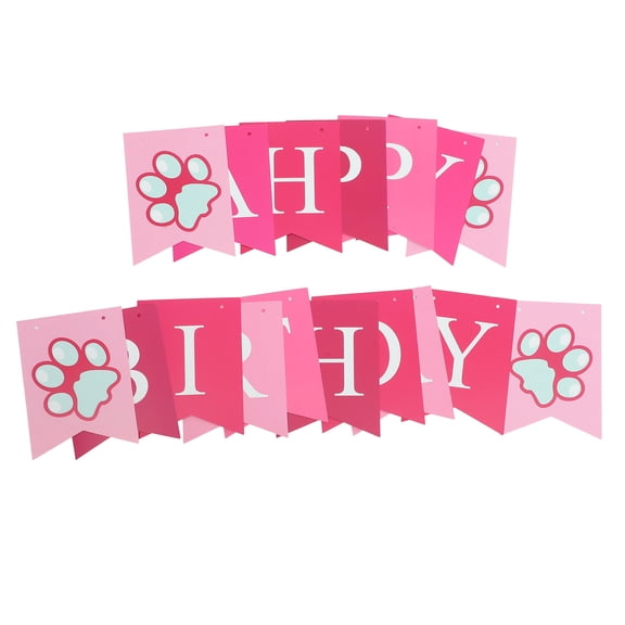 GOOHOCHY Dog Themed Happy Birthday Banner Practical 1Set 6.3X4.7In