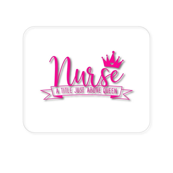 DistinctInk Mouse Pad - 1/4" Foam Rubber - Nurse - Title Just Above Queen - Pink
