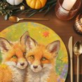 thumbnail image 3 of Fall Forest Round Braided Placemats Set of 4, Oil Painting Fox Heat Insulation Place Mats Washable Non-Slip Table Mats for Kitchen Dining Party, 15 Inches, 3 of 9