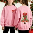 thumbnail image 1 of Sudadera sin capucha para niños, con estampado navideño, cuello redondo, manga larga, forro polar, para niños de talla mediana a grande, blusa de poliéster para niños., 1 of 7
