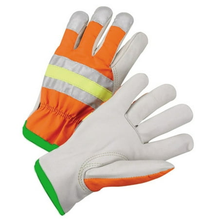 

Radnor Medium Hi-Viz Orange/Beige/Hi-Viz Yellow Select Grain Cowhide Unlined Drivers Gloves (18 Pairs)