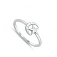 thumbnail image 4 of Simple Sun Crescent Moon Ring .925 Sterling Silver Band Jewelry Female Male Unisex Size 8, 4 of 4