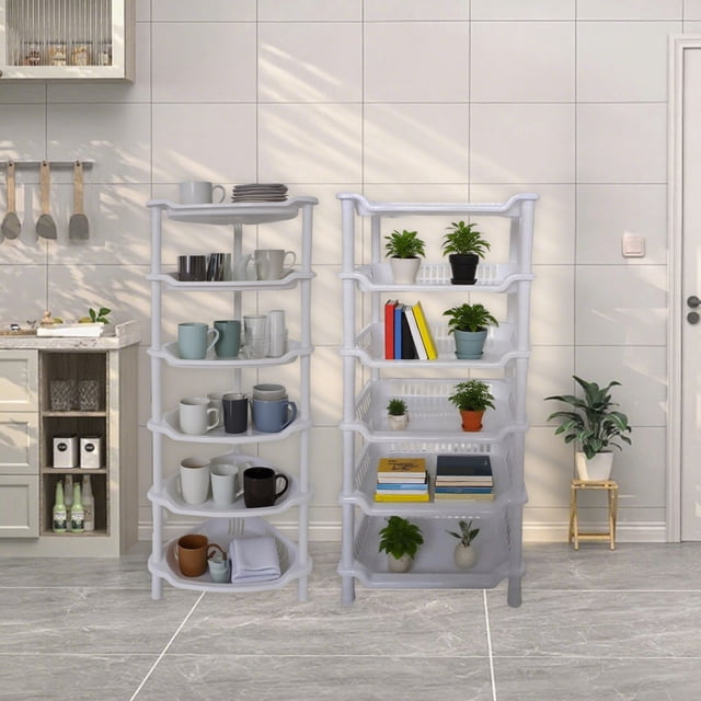 Sentmoon Corner Shelves Shelf for Bedroom 6 Tier Storage Rack Multi Layer Storage Rack Easy Assembly Suitable for Living Room Bedroom Restroom Kitchen Dorm Organizers for Bedroom