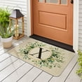 thumbnail image 2 of Spring Eucalyptus Leaves Monogram Letter X Door Mat 30 X 17 Inch Family Last Name Initial Welcome Doormat Indoor Outdoor Entrance Floor Rug Non Slip Spring Summer Decor Rubber Mats, 2 of 6