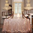 thumbnail image 1 of Mantel de lentejuelas de oro rosa, tela brillante redonda de 50", duradero y brillante para bodas, fiestas y más, mantel elegante y sin costuras, 1 of 6