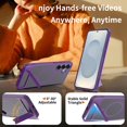 thumbnail image 3 of Dteck Magnetic Case for Samsung Galaxy S25 Plus / Galaxy S24 Plus,Shockproof TPU+PC Anti-Slip Compatible with Mag Safe Case Adjustable Kickstand Frosted Translucent Matte Phone Cover,Darkpurple, 3 of 6