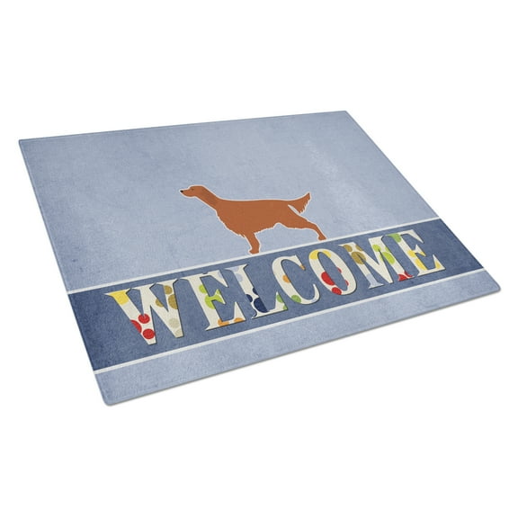 Carolines Treasures BB5497LCB Irish Setter Welcome Glass Cutting Board Large 12H x 16W multicolor