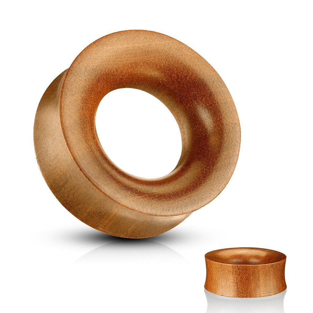 Sold as Pair Earth Accessories Flared Saddle Expander Abelone and Organic Wood Plug Earrings