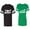 Men Black / Women Green, variant on To Infinity and BeyondUnisex Couple Matching Cotton Jersey style T-Shirt Contrasting stripes on sleeves (Men Black / Women Black) (Men S / Women S)
