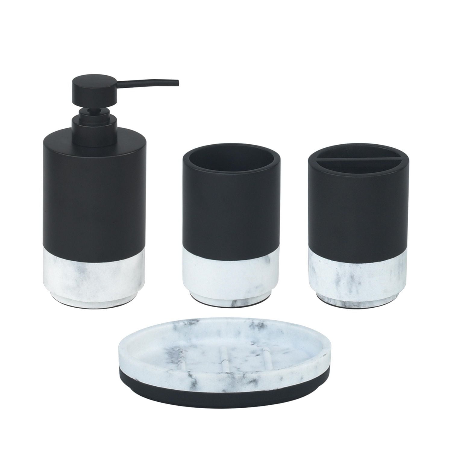 Gobelet noir avec garniture en faux marbre hometrends