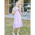 thumbnail image 3 of Aridak Girls Nightgowns Cute Princess Sleepwear Flutter Sleeve Pajamas Nightie Dress Purple 5-12 Years, 3 of 7