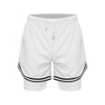thumbnail image 1 of JanJean Garçons Enfants Shorts de Sport Séchage Rapide 2-en-1 Course Basketball Performance Shorts en Maille Blanc TP, 1 of 5
