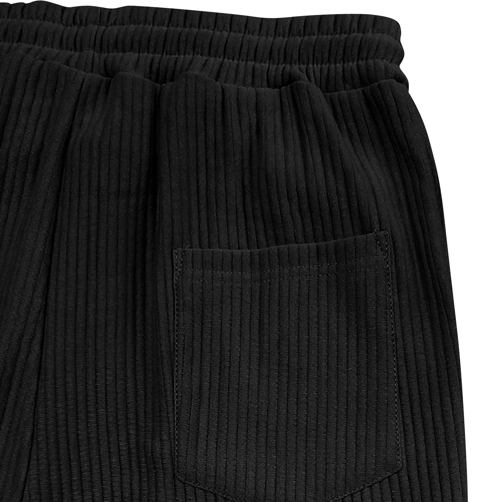 Men's Ribbed Tracksuit Sets Casual Stand Collar Sweatshirt and Straight Leg Sweatpants Suits