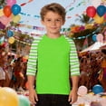 thumbnail image 2 of BJUTIR Boys T Shirts Striped Print T Shirt Casual Long Sleeve With Graphic Tee Design Comfortable Blend Shirt For Kids And Youth Versatile Tee Size 8-9 Years, 2 of 4