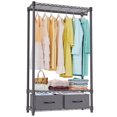 thumbnail image 2 of M MZG Heavy Duty 3-Shelf Garment Rack with 2 Fabric Drawers, Dark Grey, 2 of 8