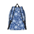thumbnail image 2 of Naloa whiet Snowflake blue background Canvas Backpack for Men Women Rucksack Casual Travel Daypack College Tote Satchel Bookbag for Teens-Medium, 2 of 7